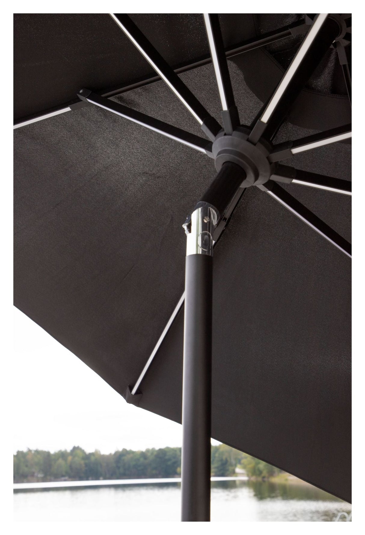 Sabal parasol w. LED lys- svart