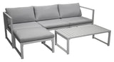 Salvador Lounge Set White Alu/Gray Cushion