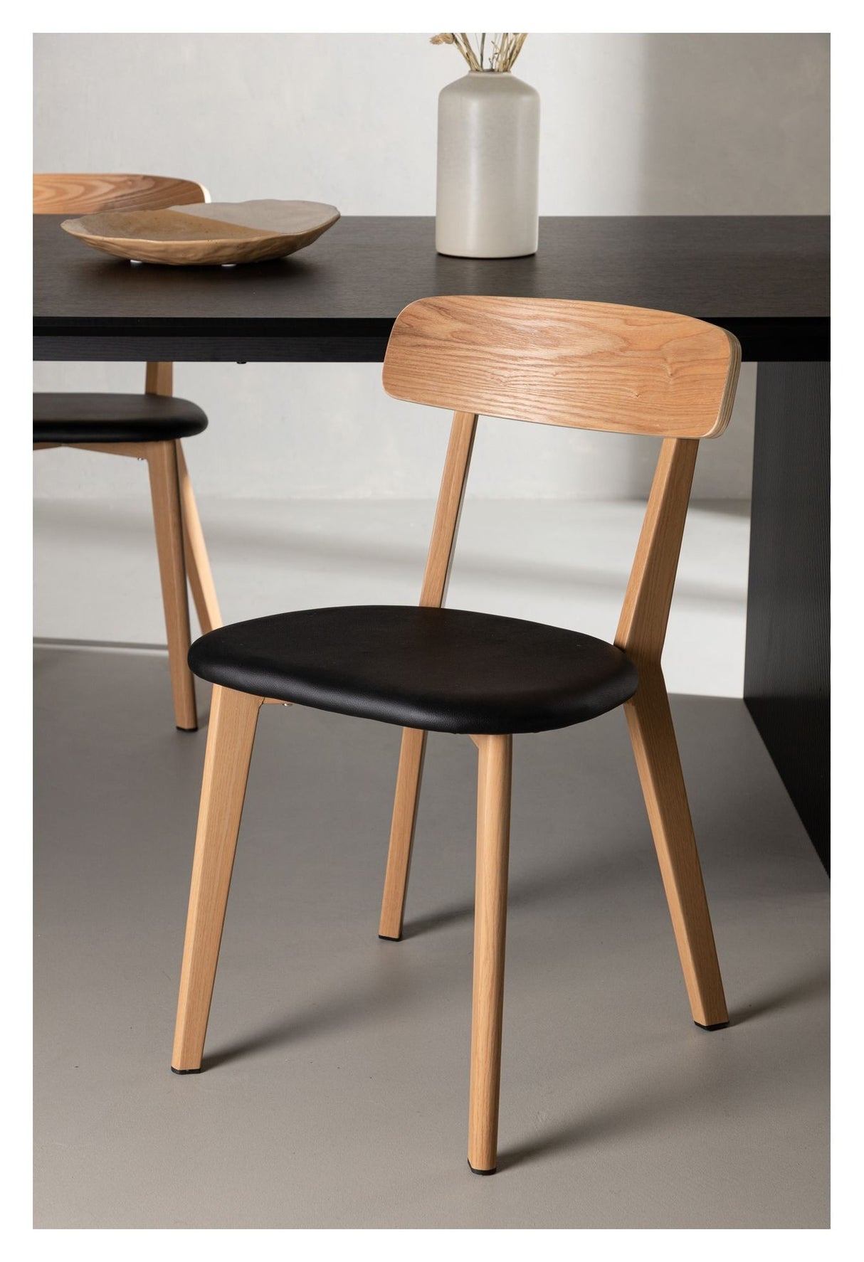 Sanjos Dining Chair - Black Leatherette