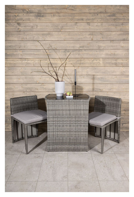 Savanna Café Set - Gray Wicker