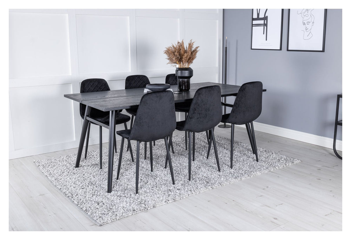 Elegant spisebord med 6 polare diamantstoler