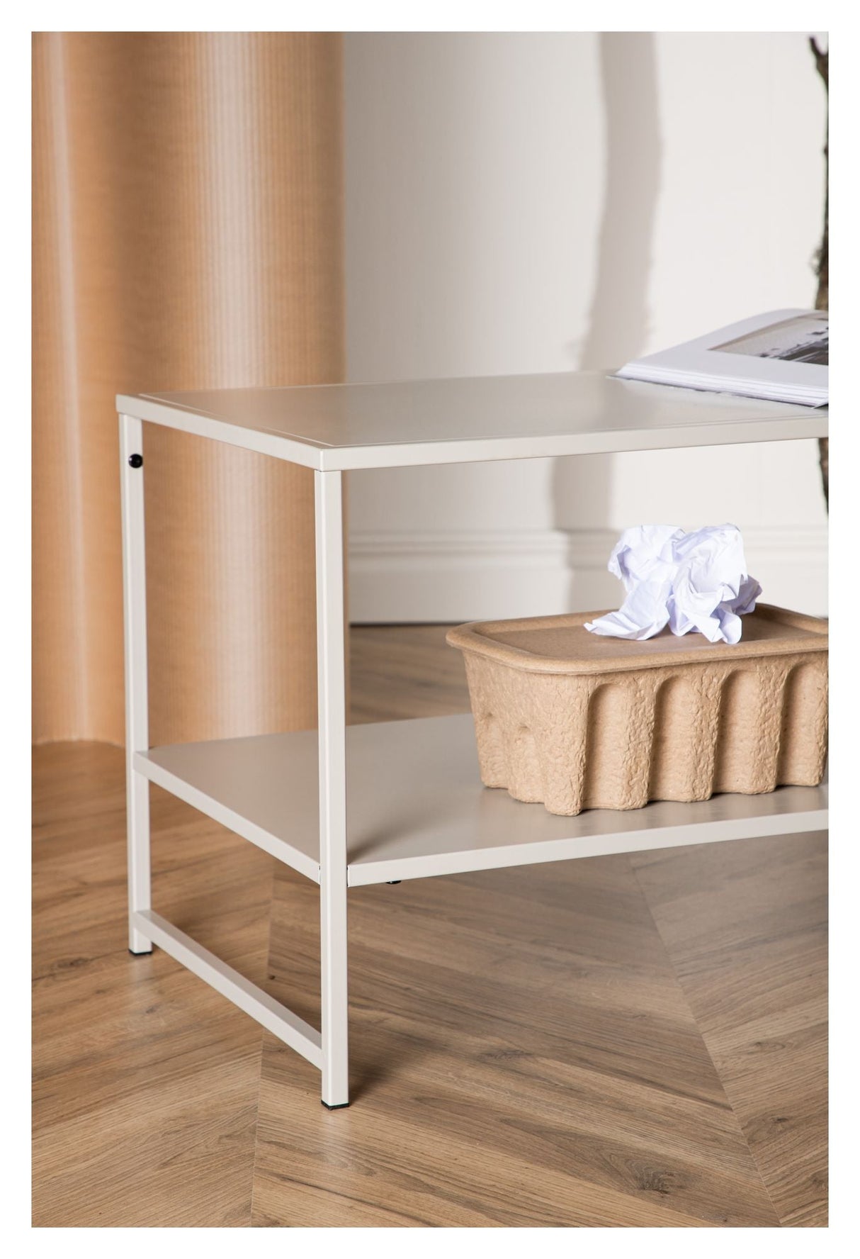 Staal salongbord - beige