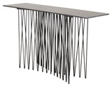 Stone Side Table - Black Stone/Metal, 130x37