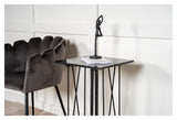 Stone Side Table - Black Stone Top, 40x40