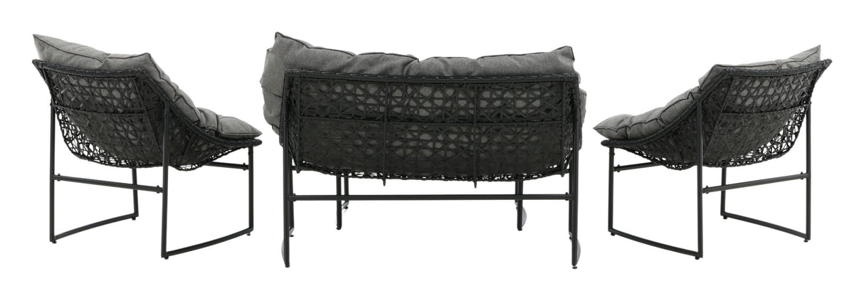 Tina Sofa Set - Black/Grey