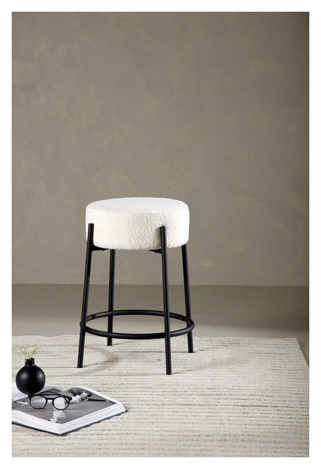 Tucson Barstool, Small - White Bouclé