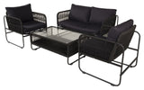 Utah Lounge Set, Black W. Svarte puter