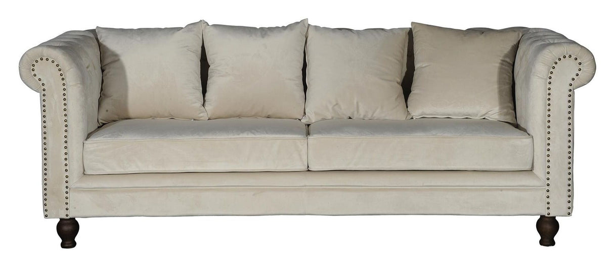 Velvet 3-per. Sofa, beige velour