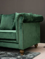 Velvet 3 -seters sofa - grønn velour