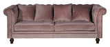 Velvet 3-per. Sofa, rosa fløyel