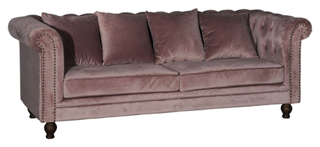 Velvet 3-per. Sofa, rosa fløyel