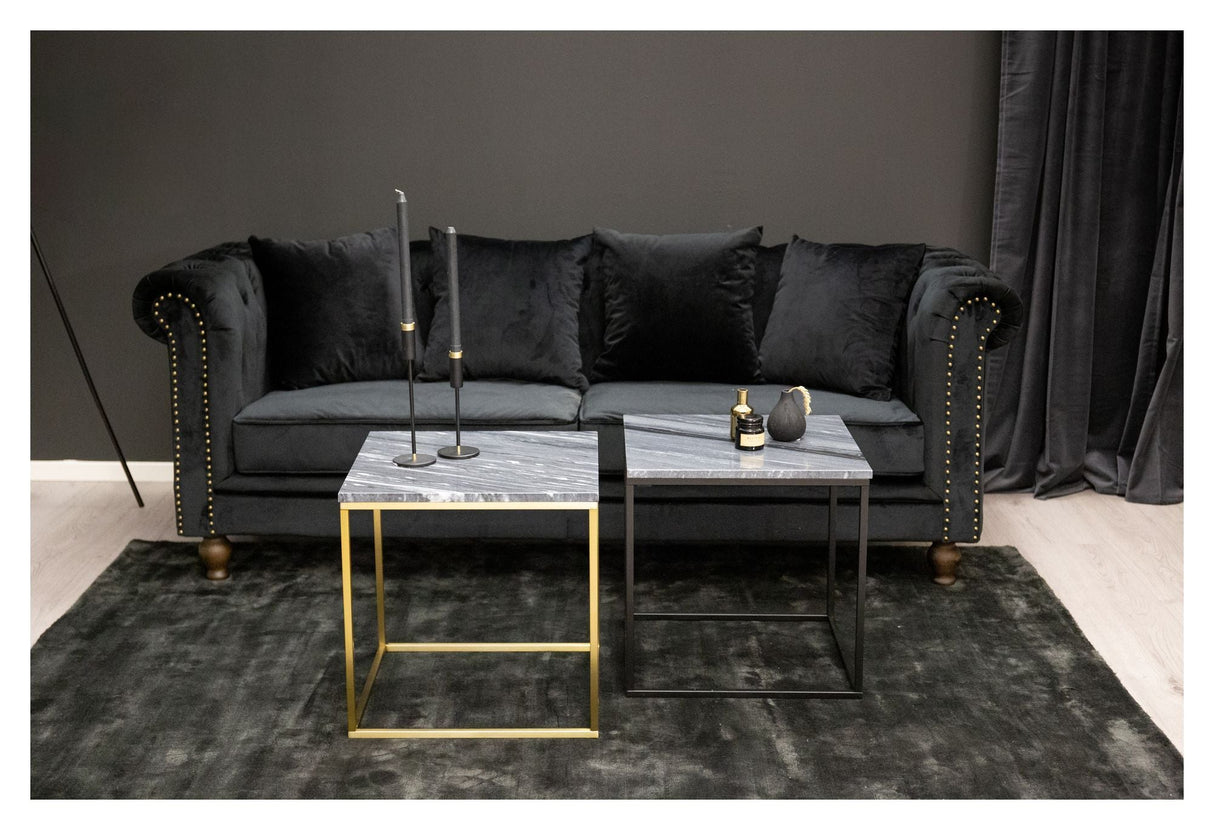 Velvet 3-per. Sofa, svart fløyel