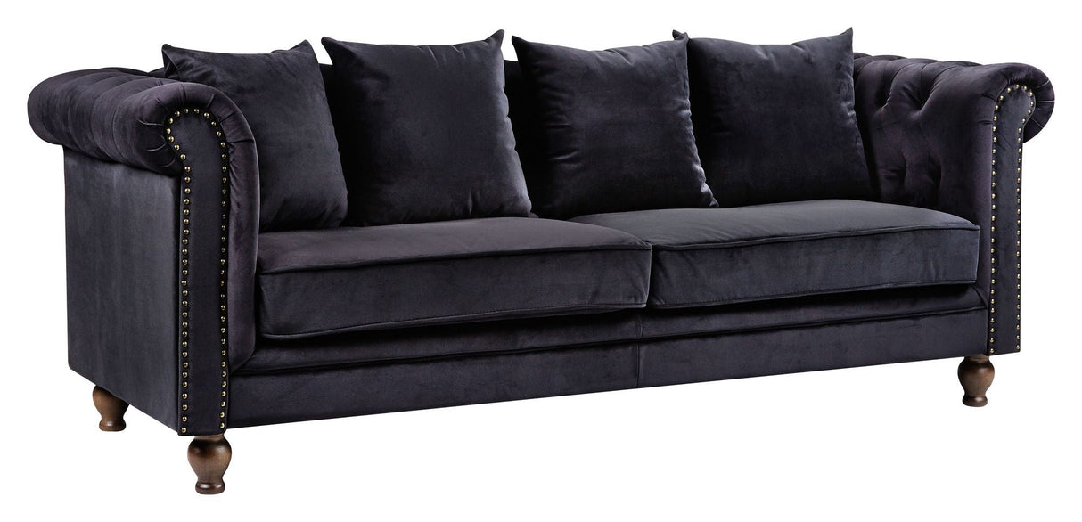 Velvet 3-per. Sofa, svart fløyel