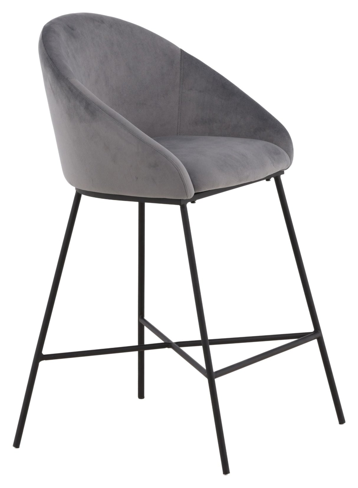 Velvet Barstool - Dark Grey Velvet