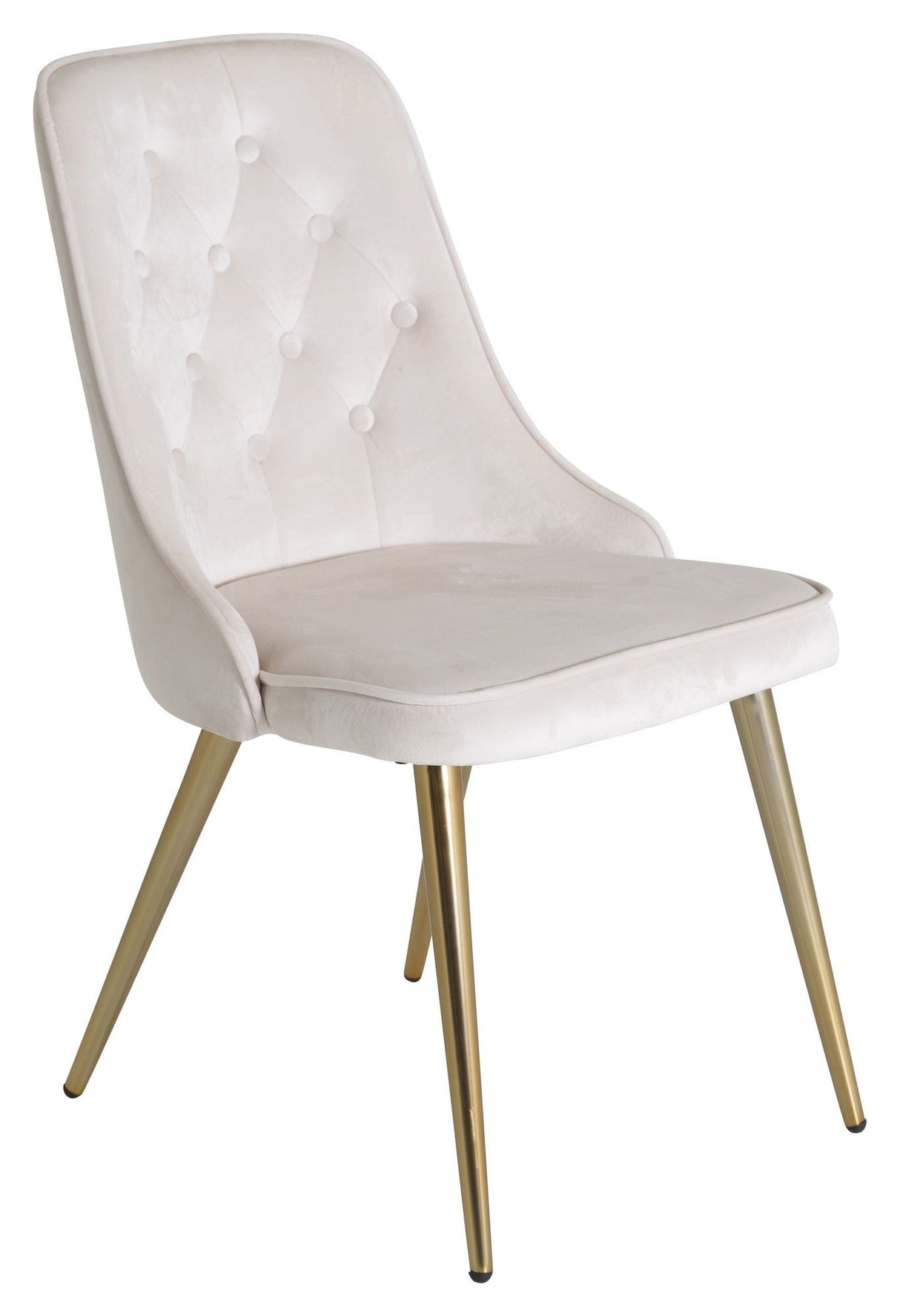 Velvet Delux spisestol, beige velour, messingben