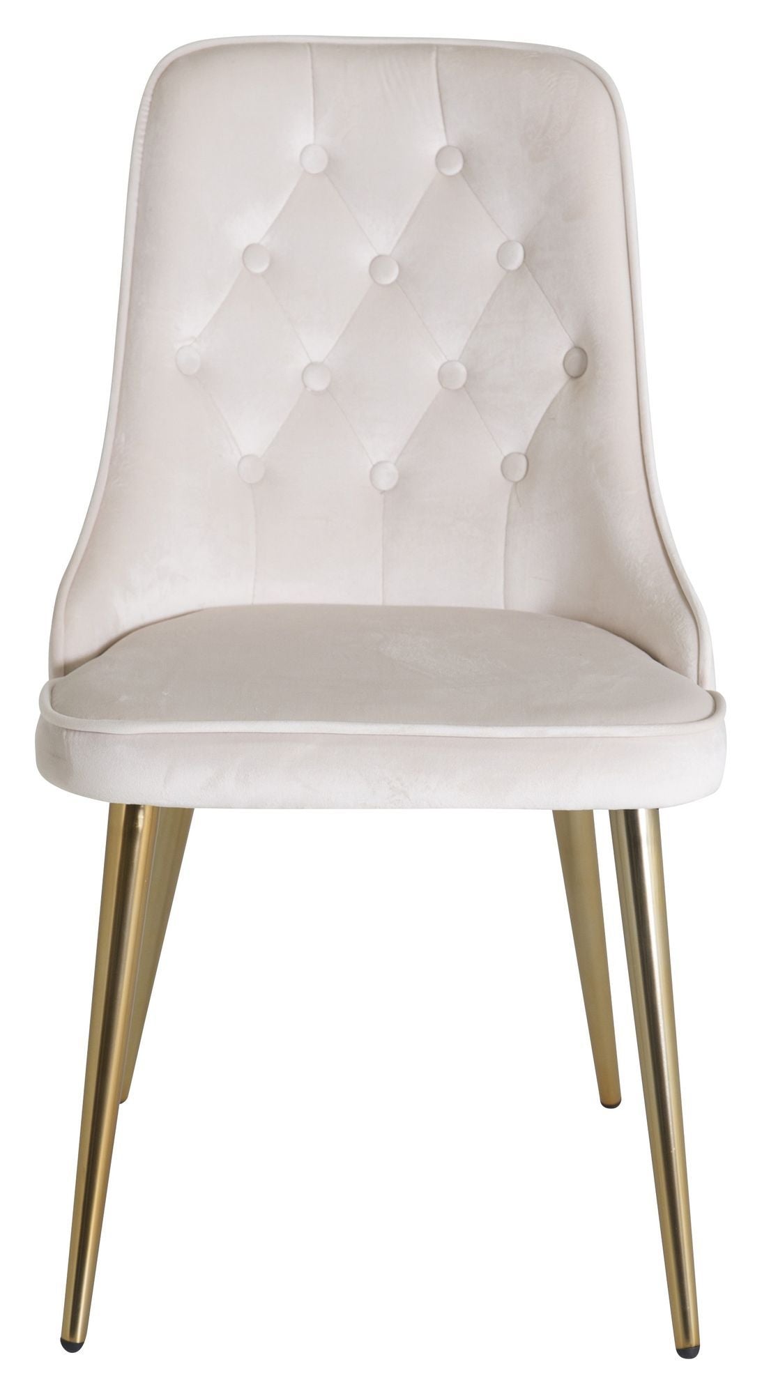 Velvet Delux spisestol, beige velour, messingben