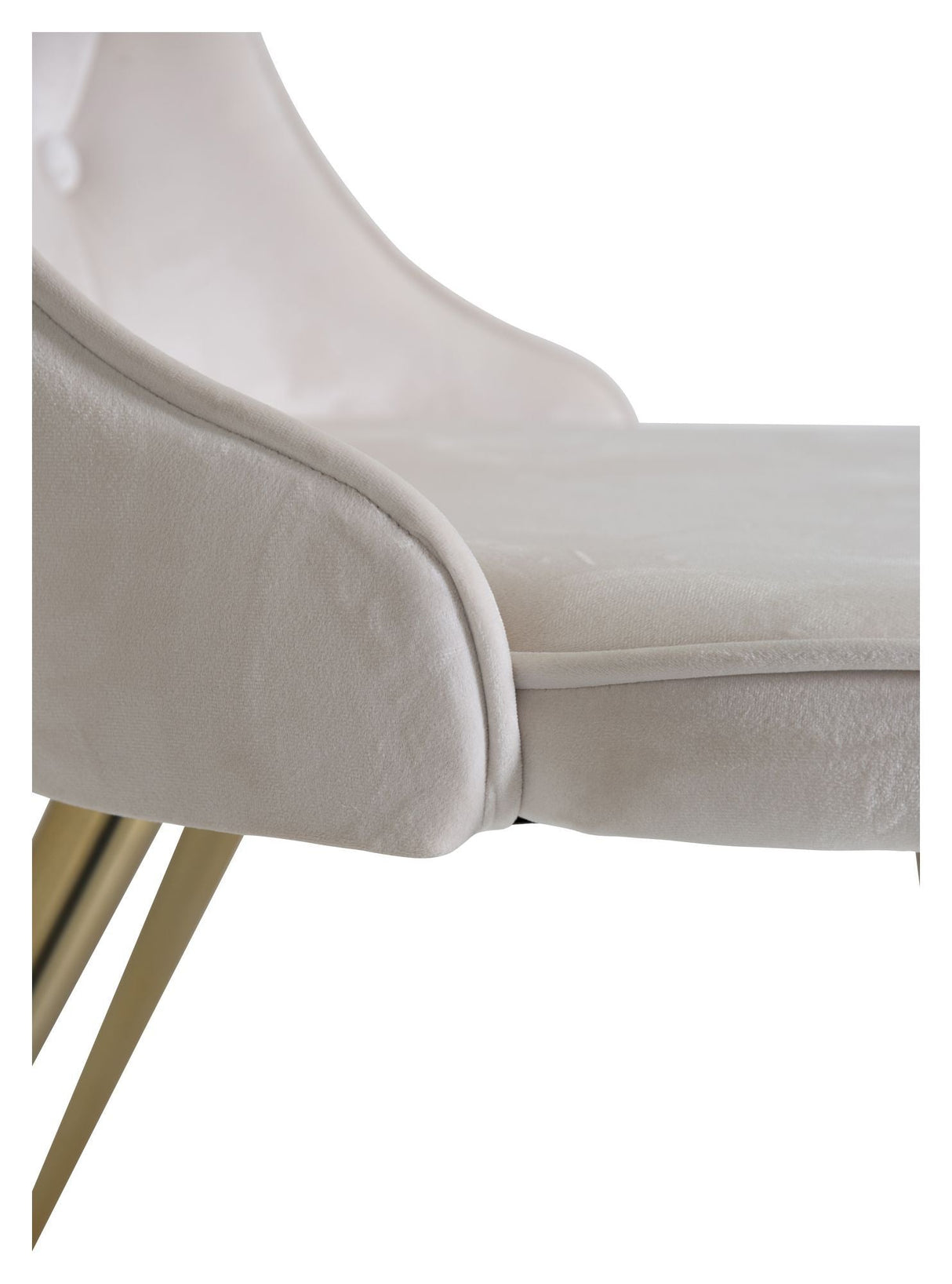 Velvet Delux spisestol, beige velour, messingben