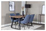 Velvet Deluxe Dining Chair, Blue, Black Metal Legs