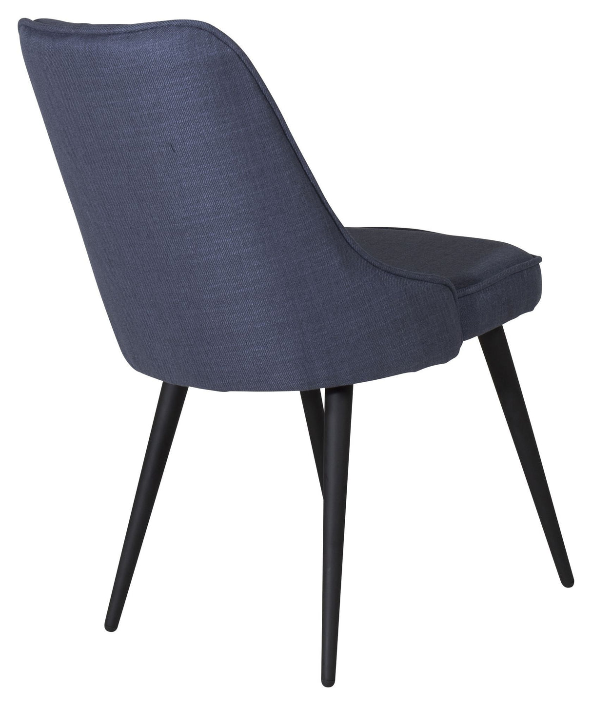 Velvet Deluxe Dining Chair, Blue, Black Metal Legs