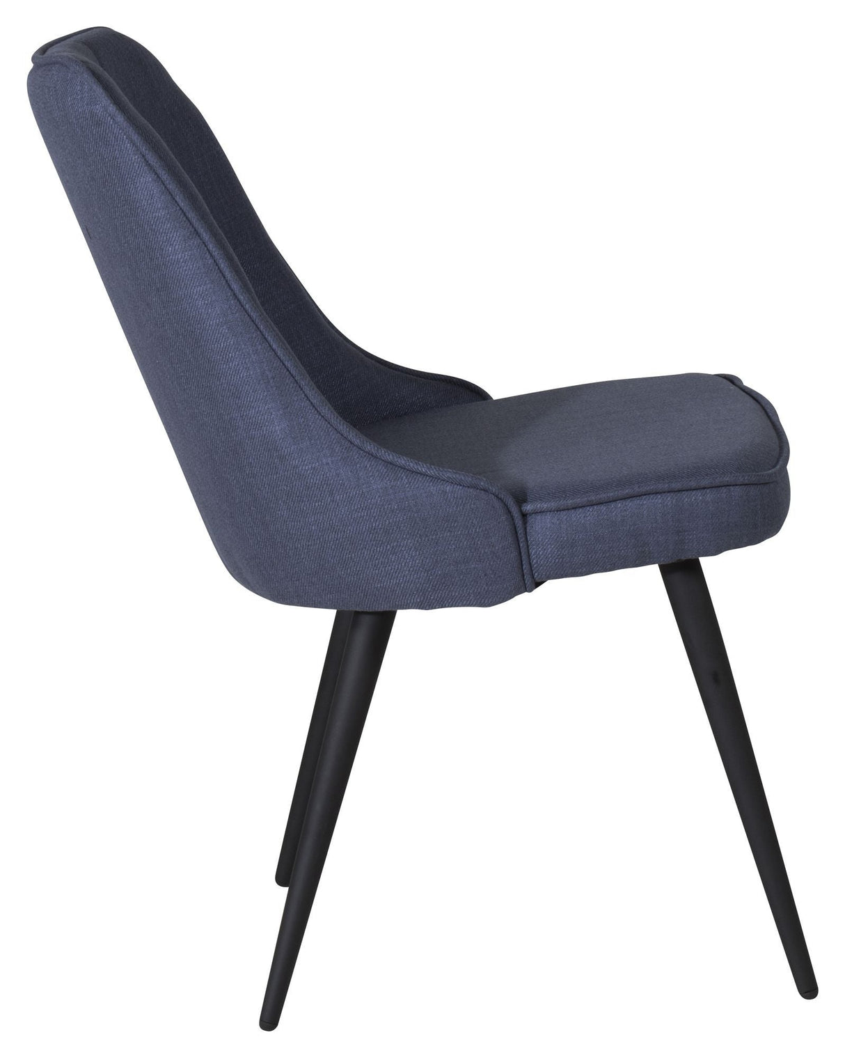 Velvet Deluxe Dining Chair, Blue, Black Metal Legs