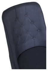 Velvet Deluxe Dining Chair, Blue, Black Metal Legs