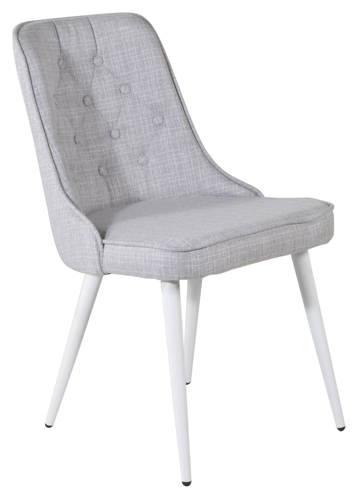 Velvet Deluxe Dining Chair, Gray, White Metal Legs