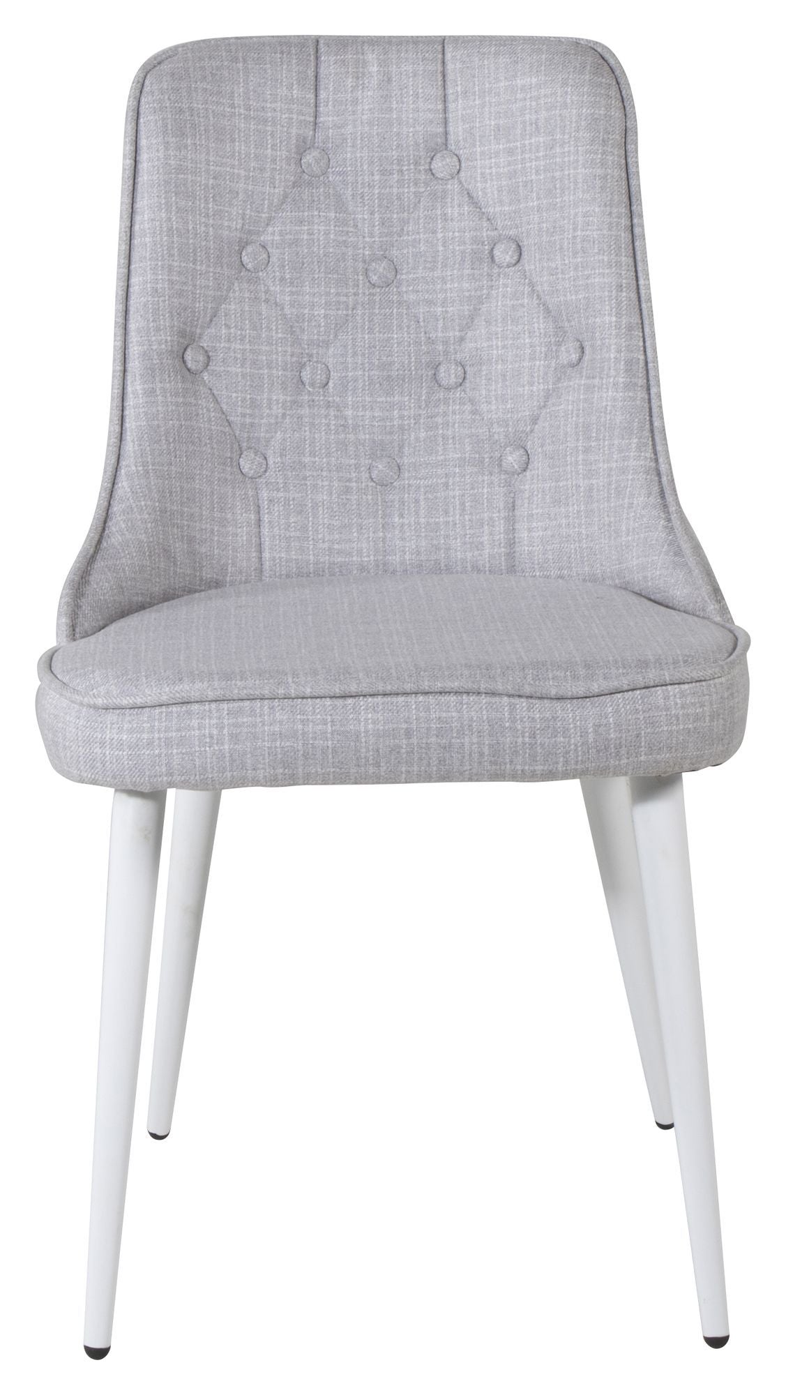 Velvet Deluxe Dining Chair, Gray, White Metal Legs