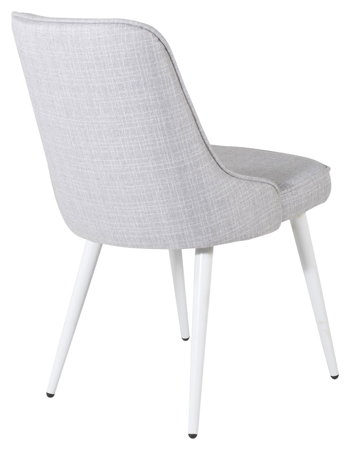 Velvet Deluxe Dining Chair, Gray, White Metal Legs