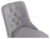 Velvet Deluxe Dining Chair, Gray, White Metal Legs