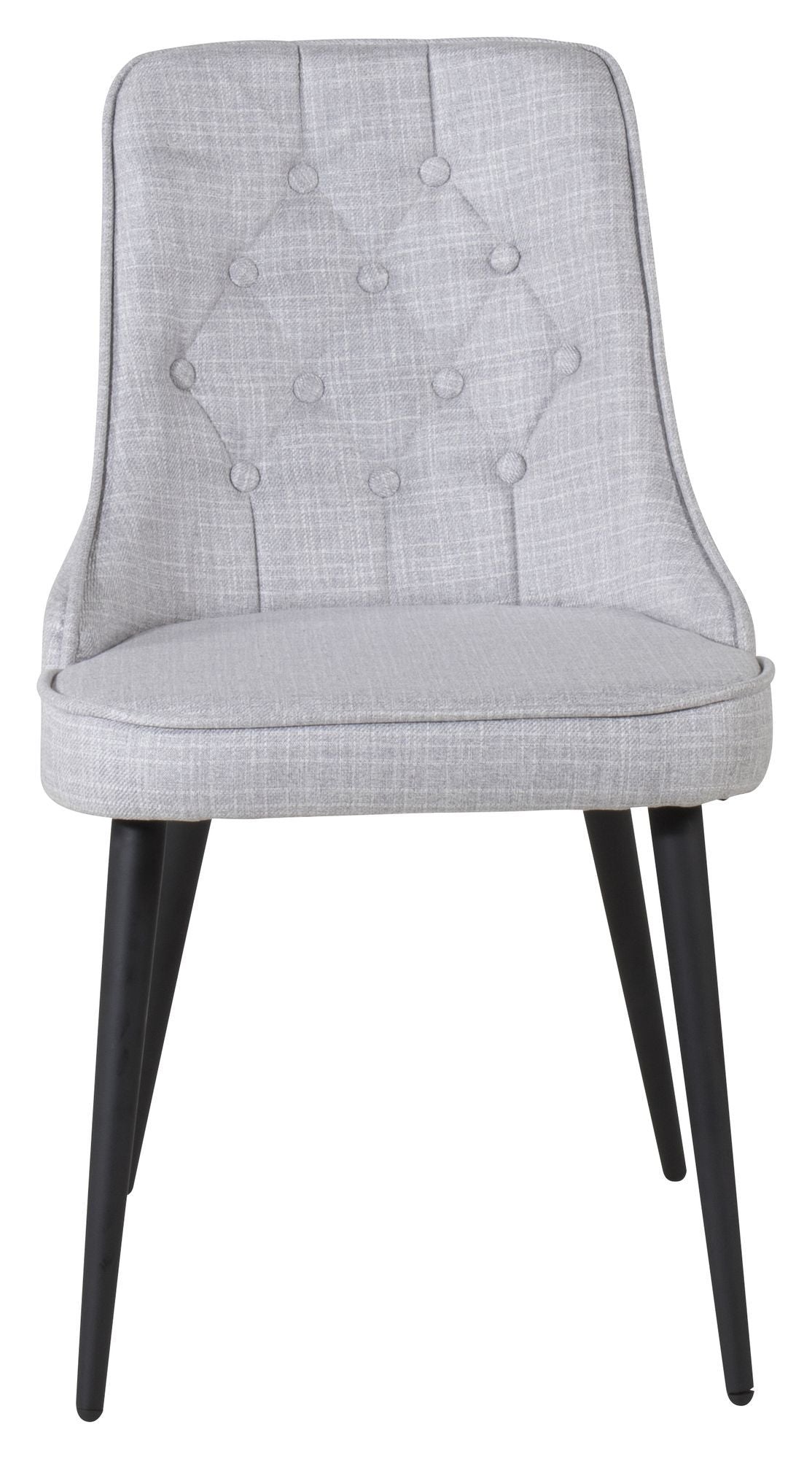 Velvet Deluxe Dining Chair, Gray, Black Metal Legs