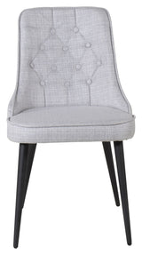 Velvet Deluxe Dining Chair, Gray, Black Metal Legs