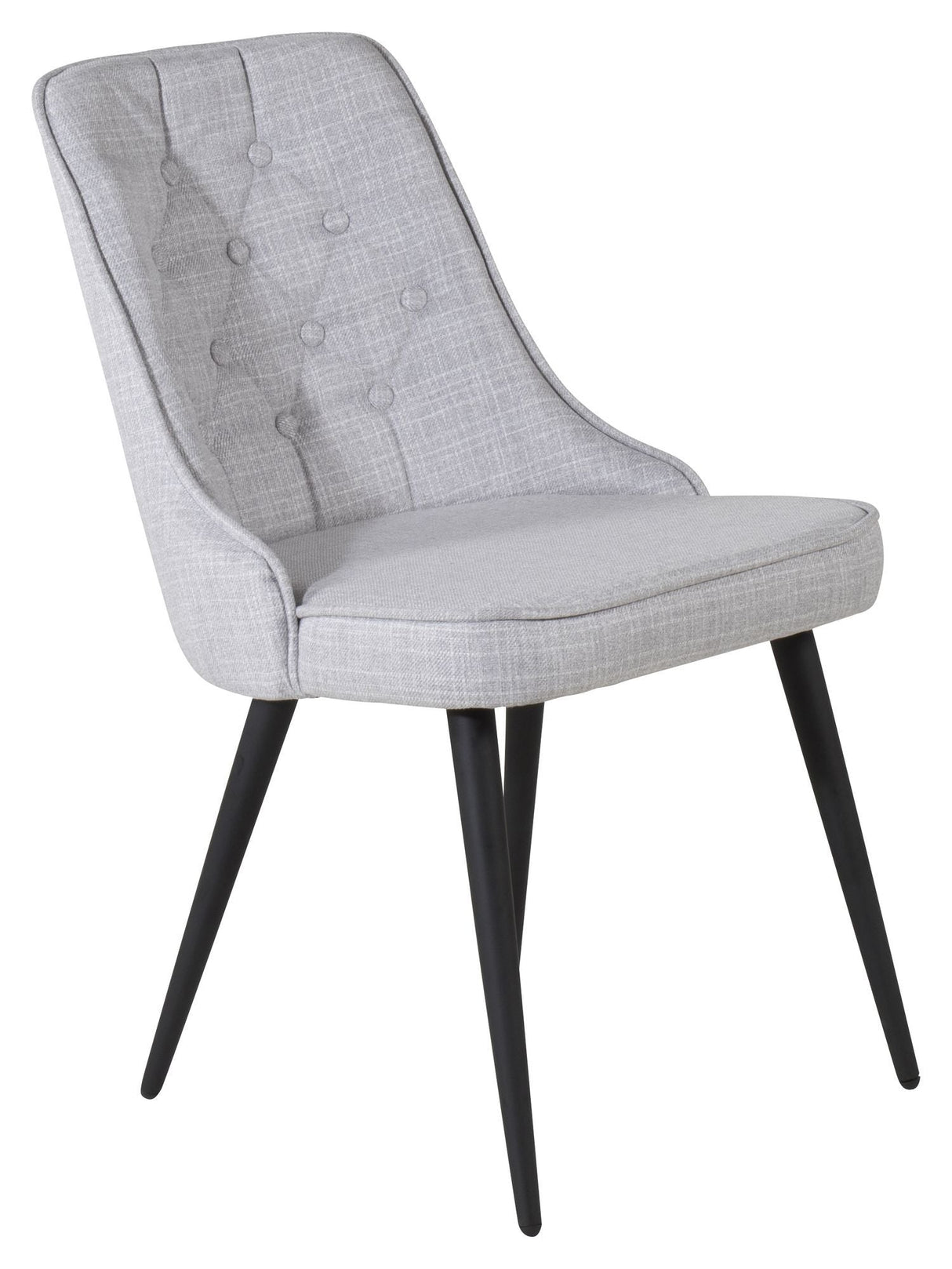 Velvet Deluxe Dining Chair, Gray, Black Metal Legs