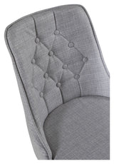 Velvet Deluxe Dining Chair, Gray, Black Metal Legs