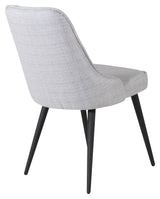 Velvet Deluxe Dining Chair, Gray, Black Metal Legs