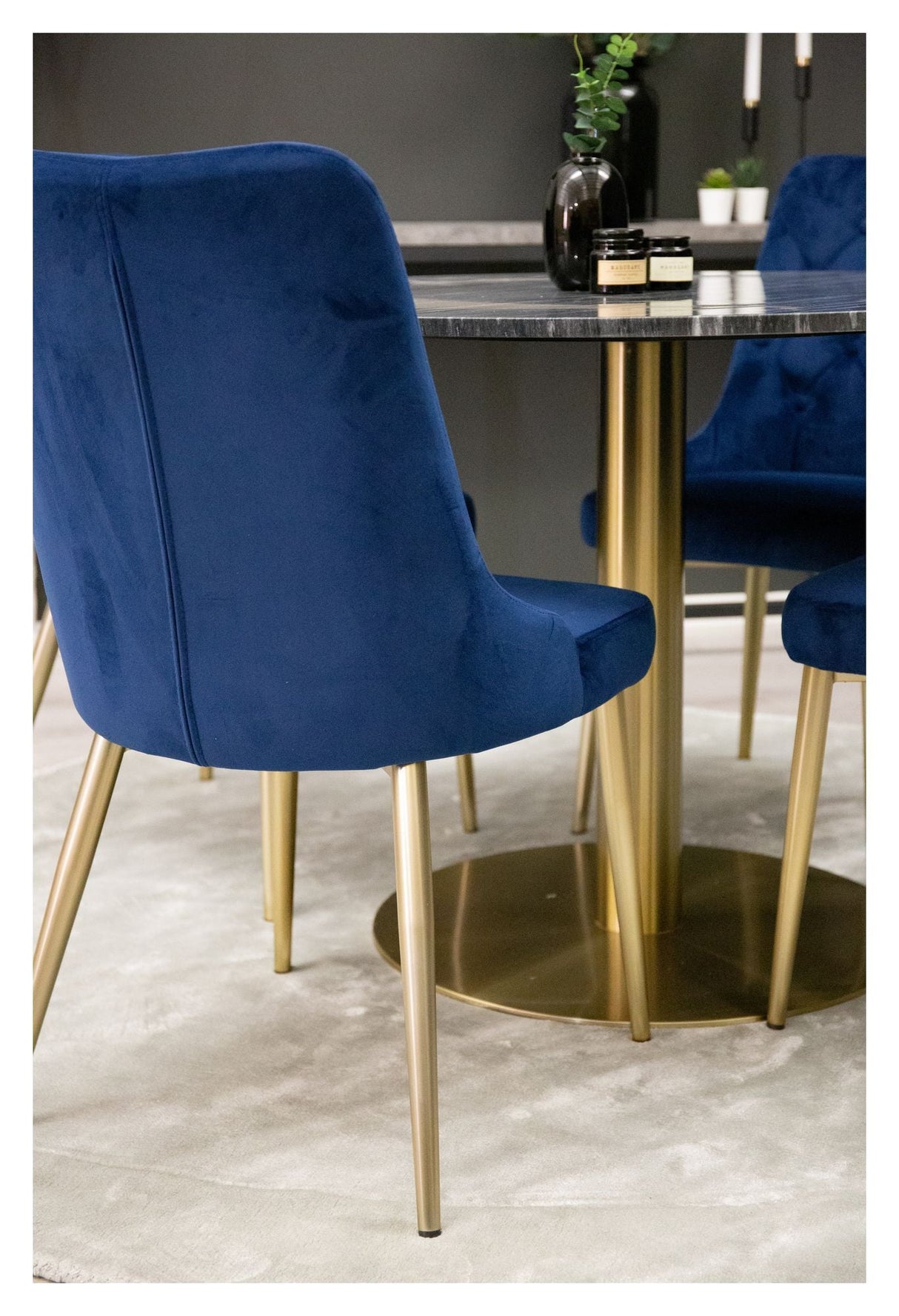 Velvet Deluxe Dining Chair, Blue Velvet