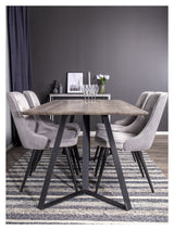 Velvet Deluxe Dining Chair, Gray Velvet