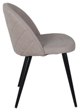 Velvet sydd spisestol, beige/svart