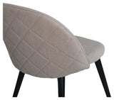 Velvet sydd spisestol, beige/svart