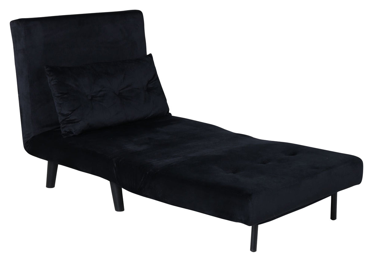 Vicky Sofa Bed 73x190 - Svart fløyel