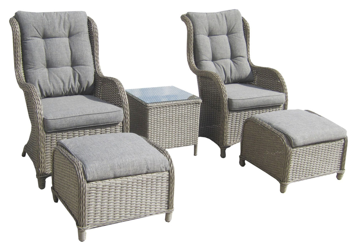 VIKELUND WICKER -STOLER SET, GRAY W. Grå pute