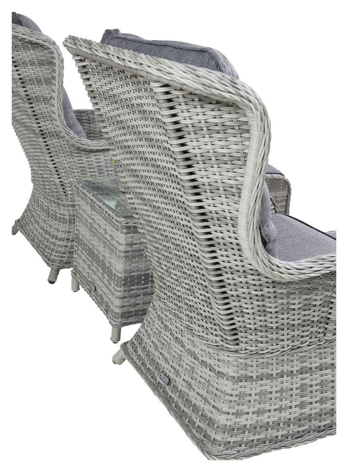 VIKELUND WICKER -STOLER SET, GRAY W. Grå pute