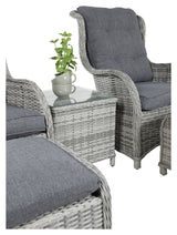 VIKELUND WICKER -STOLER SET, GRAY W. Grå pute