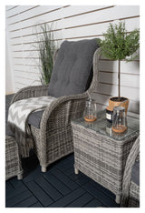 VIKELUND WICKER -STOLER SET, GRAY W. Grå pute