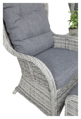 VIKELUND WICKER -STOLER SET, GRAY W. Grå pute