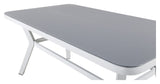 Virya Garden Table, White Alu w. Grå glass, 160x90