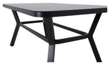 Virya Garden Table, Black Alu w. Grå glass, 160x90