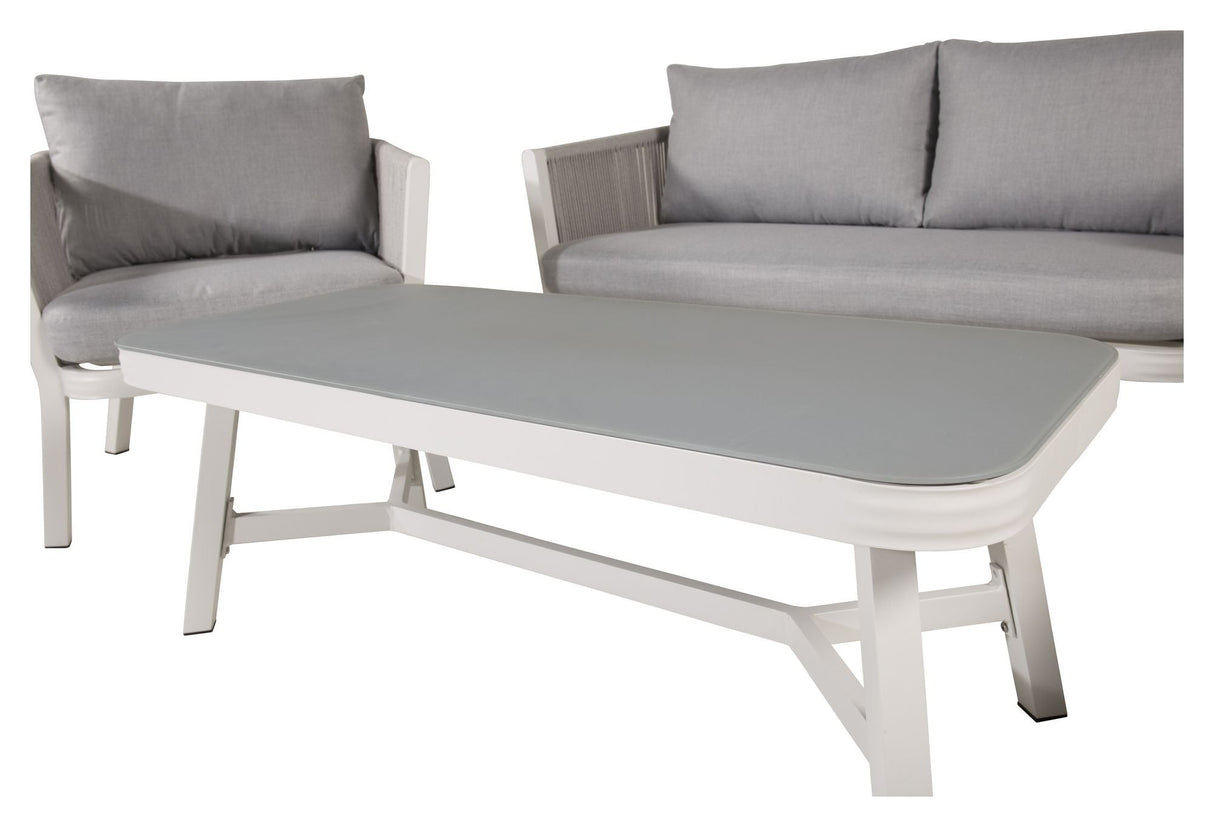 Virya Lounge Set, White w. grå puter