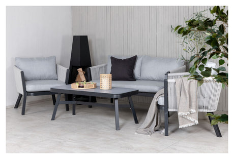 Virya Lounge Set, svart med grå puter