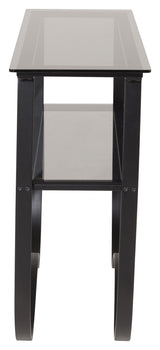 Wavy Side Table - Black Glass Top, 117x33.5