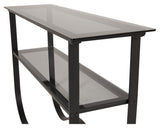 Wavy Side Table - Black Glass Top, 117x33.5